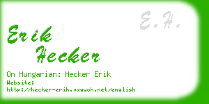 erik hecker business card
